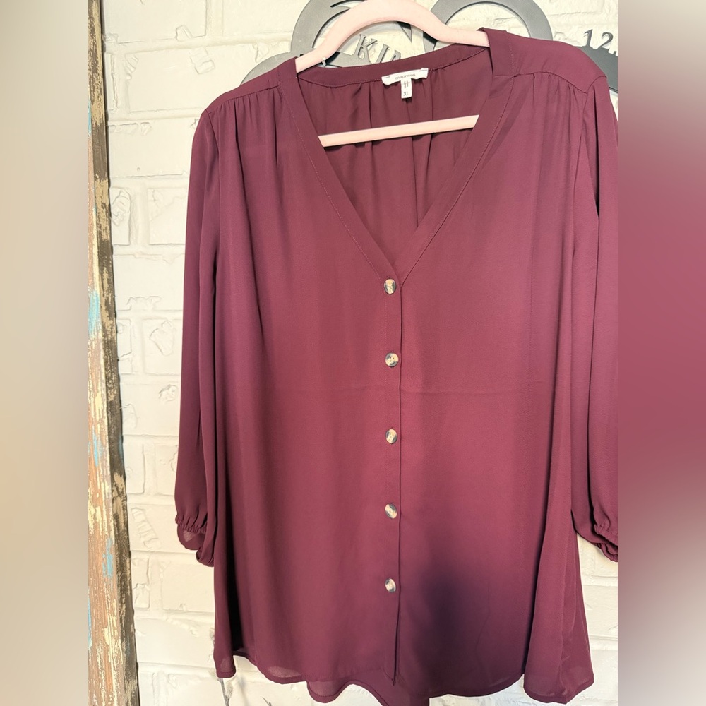 Maurices Deep Wine Blouse